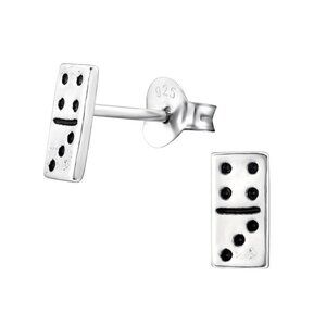 Sterling Silver Tiny Domino Stud Earrings